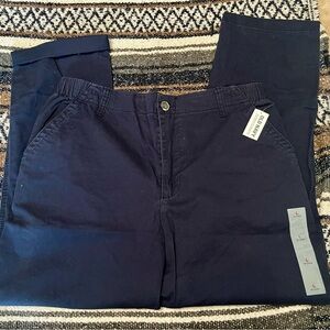 NWT Old Navy Women's Dark Blue Chinos Size Large
